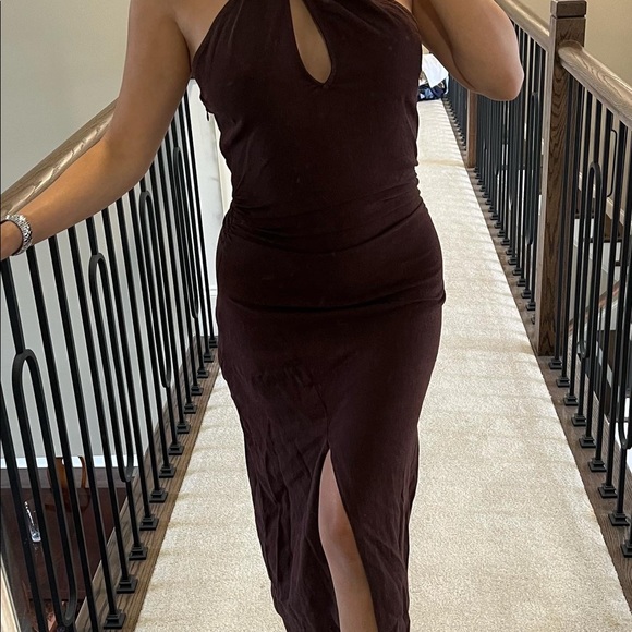 Zara linen blend chain halter dress - Picture 5 of 8